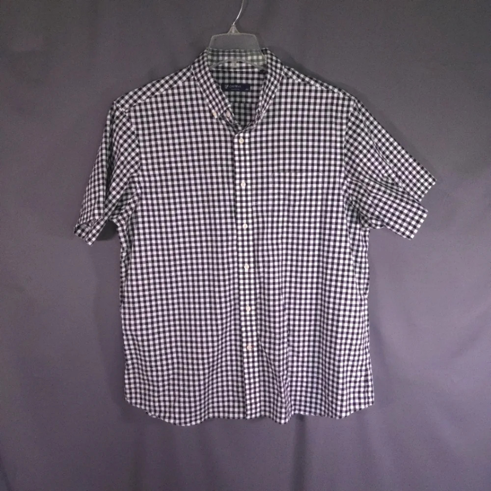 Daniel Cremieux Collection Men's Button Down Check Black White Print Size XL‎